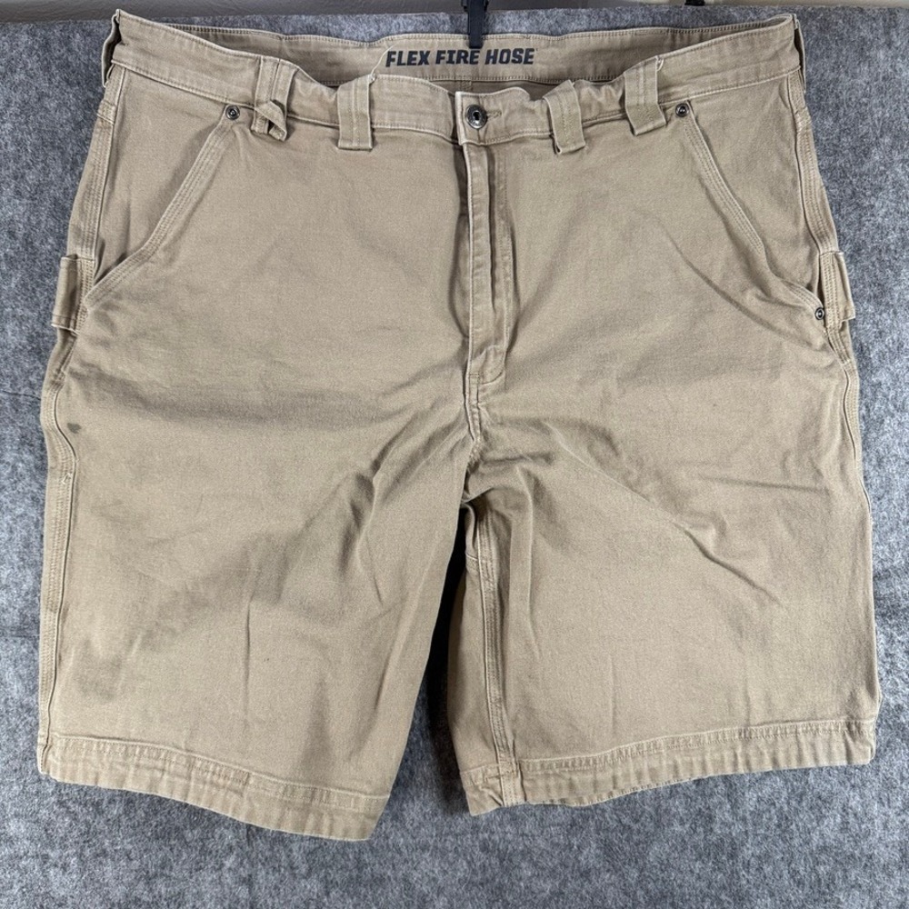 Duluth Trading Co. Flex Fire Hose Shorts Mens 42 Tan Carpenter Utility